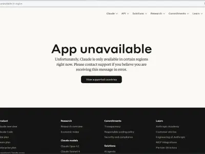 App unavailable Anthropic